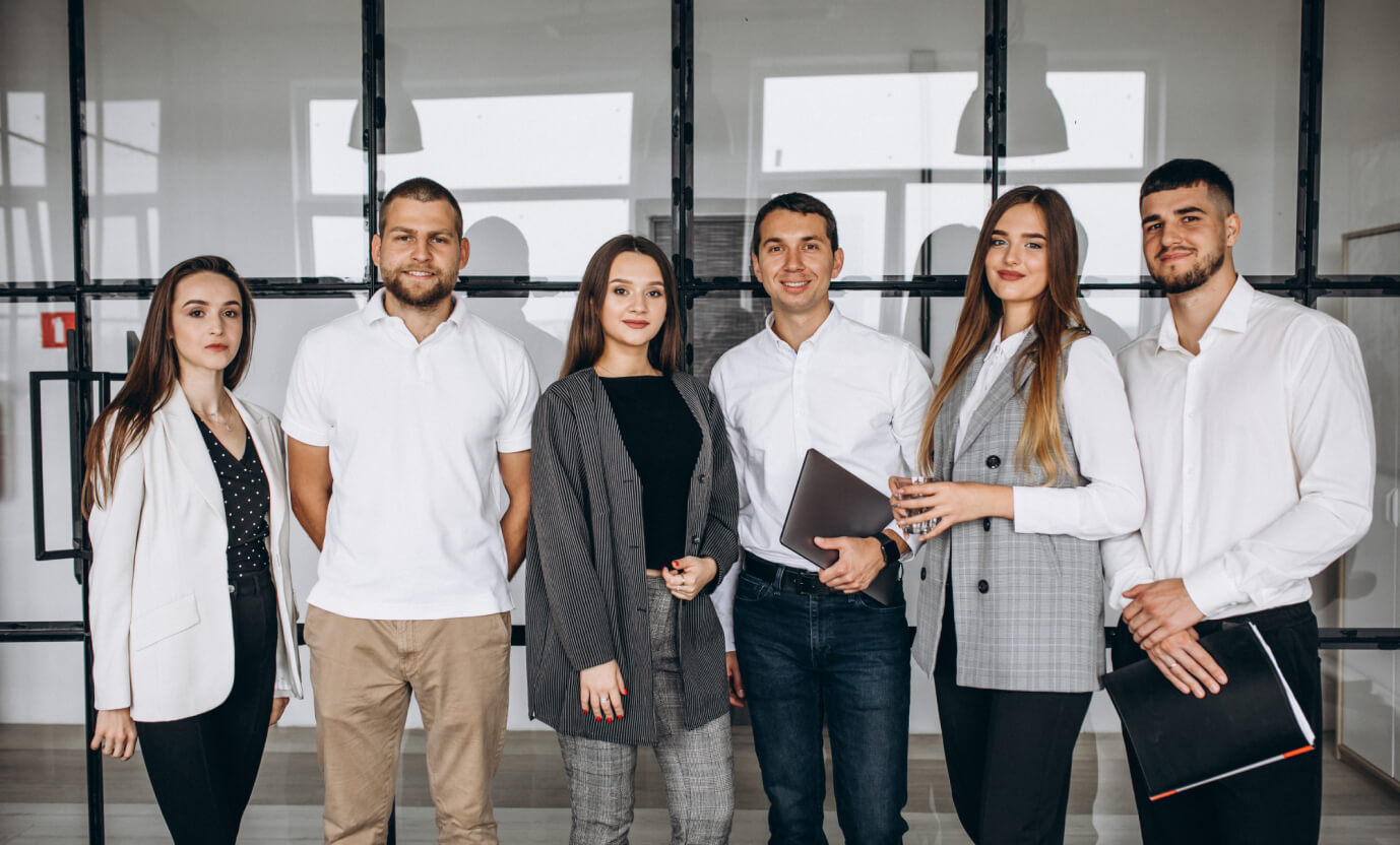 Team members in office